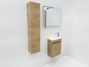 Малък шкаф за баня от ПВЦ Mini 43 OAK W
