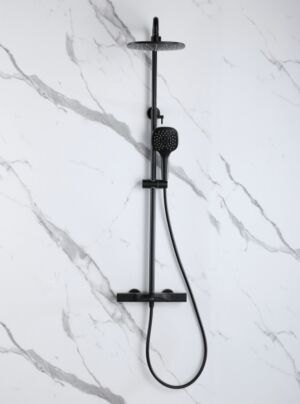 Черен душ за баня с чучур Blandini Bern Black