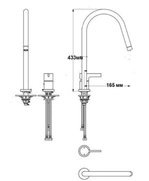 Висок смесител двудупков Blandini Bridge Chrome