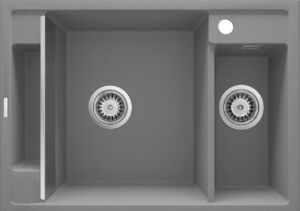 Двойна кухненска мивка Deante Magnetic 69x50 Gray Metalic