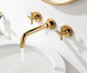 Златен вграден смесител за мивка Blandini Quadril Gold
