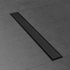 Черен линеен сифон с метална решетка 60 см Solid Black УЛТРА НИСЪК Черен линеен сифон с метална решетка 60 см Solid Black УЛТРА НИСЪК