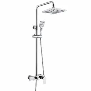 Хромиран душ за баня с пита, ръчен душ и чучур Pergola Rain Chrome