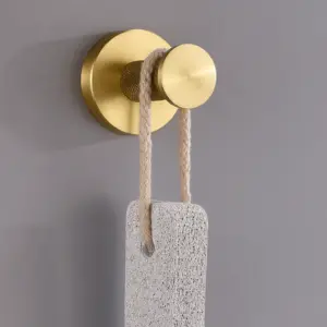Единична закачалка за кърпа или гъба в цвят матирано злато Vivo Gold