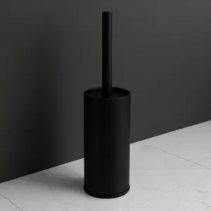 Черен WC сет/четка за почистване на тоалетна хартия овал подов Mix Black
