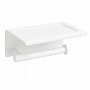 Държач за тоалетна хартия + поставка за телефон бял мат Vivo White
