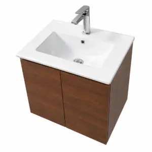 ПВЦ шкаф за баня цвят череша с бяла мивка ALBA 50 Cherry