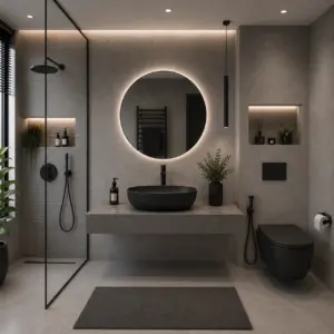 ПВЦ плот за мивка тип купа сив графит 50x40